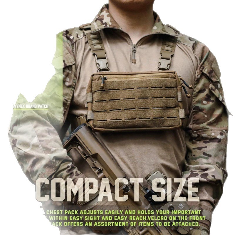 Outdoor Adventure Vest - ユニセックスタクティカルチェストバッグハンティングベストアウトドアスポーツ用品マジックテープ拡張ハンギングロードアドベンチャー探検イタバッグ