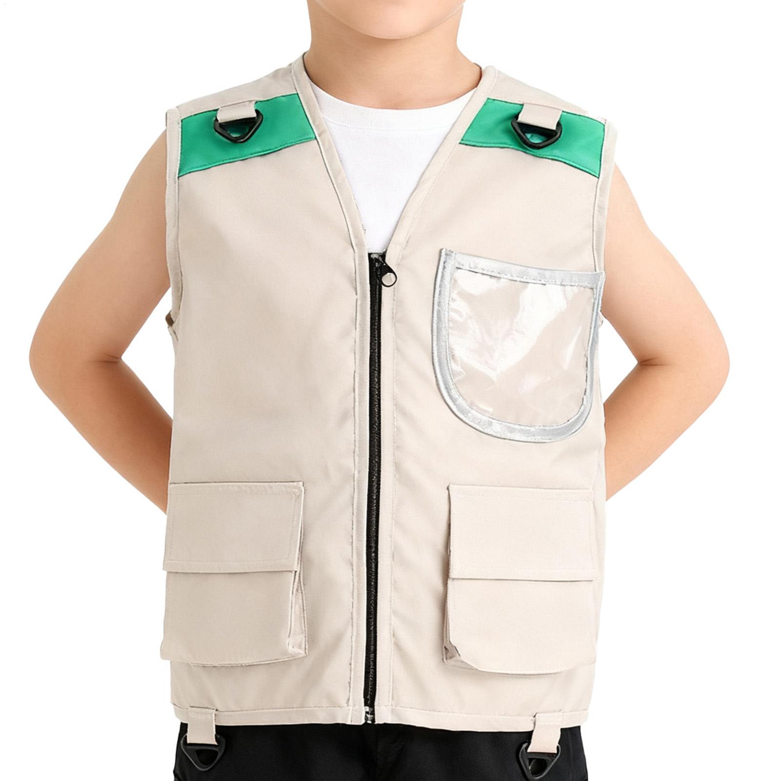 Outdoor Adventure Vest - キッズエクスプローラーベストコスチューム サファリカーゴベスト 男の子用アウトドアアドベンチャーキット 幼児用ドレスアップごっこ遊びコスチューム