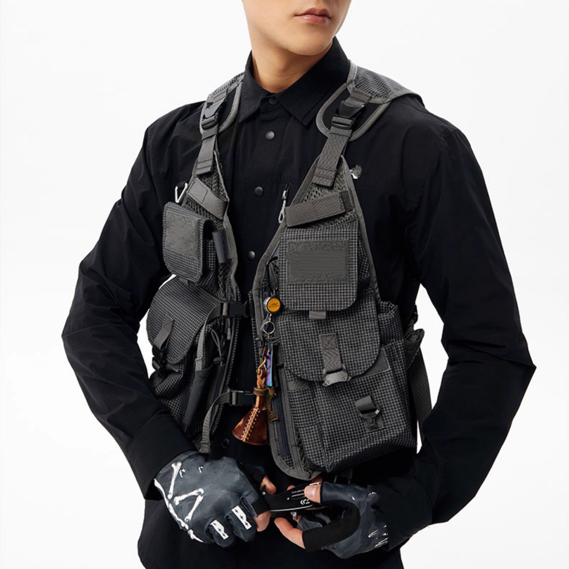 Outdoor Adventure Vest - アウトドアタクティカルフィッシングベスト メンズ レディース 多ポケット 多機能 フライフィッシングジャケット