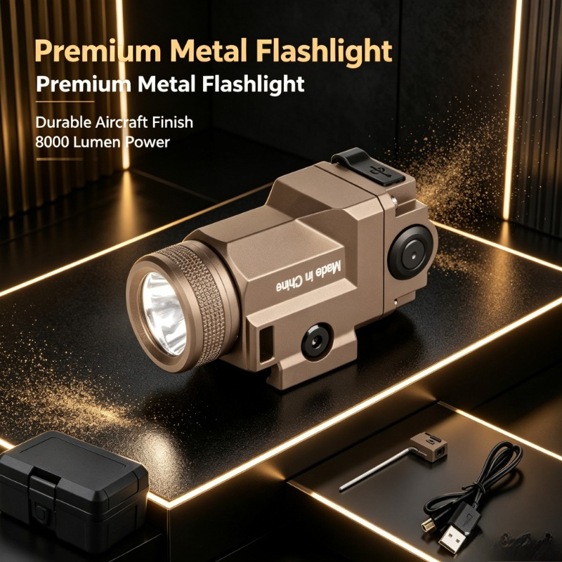 Outdoor Adventure Hobbies - 20mmレール装着型金属製LED懐中電灯 800LM ストロボライト アウトドアアドベンチャーホビー用アクセサリー