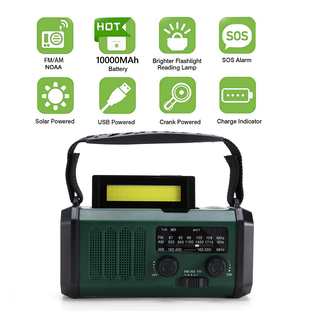 LEDポータブルラジオ AM/FM/WB 10000mAh  - Emergency Radio Solar のレビューと価格