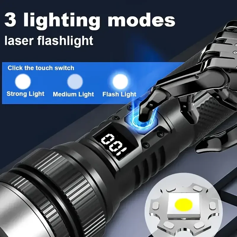 900000 LM 強力な LED 懐中電灯ズームトーチデジ - Outdoor Adventure Inc のレビューと価格