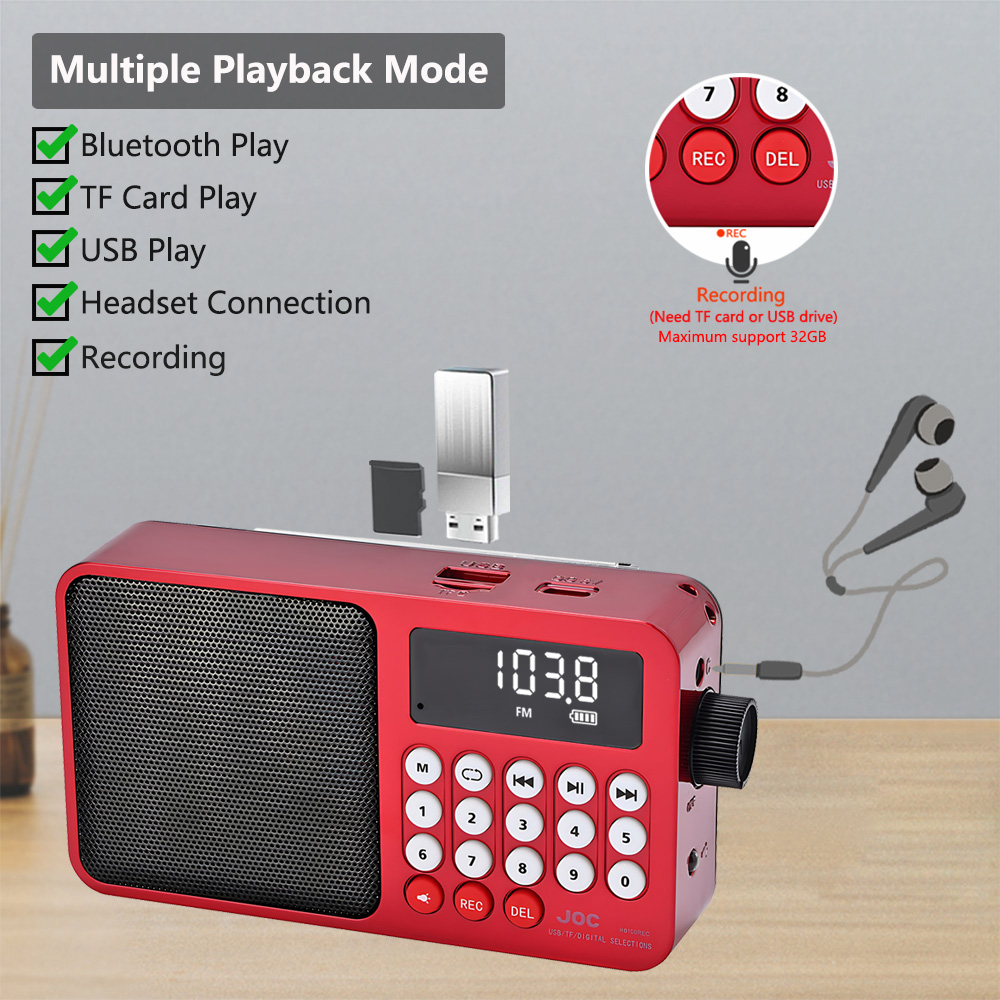 ソーラー充電式ポータブルFMラジオ、Bluetoothスピー - Emergency Radio Solar のレビューと価格