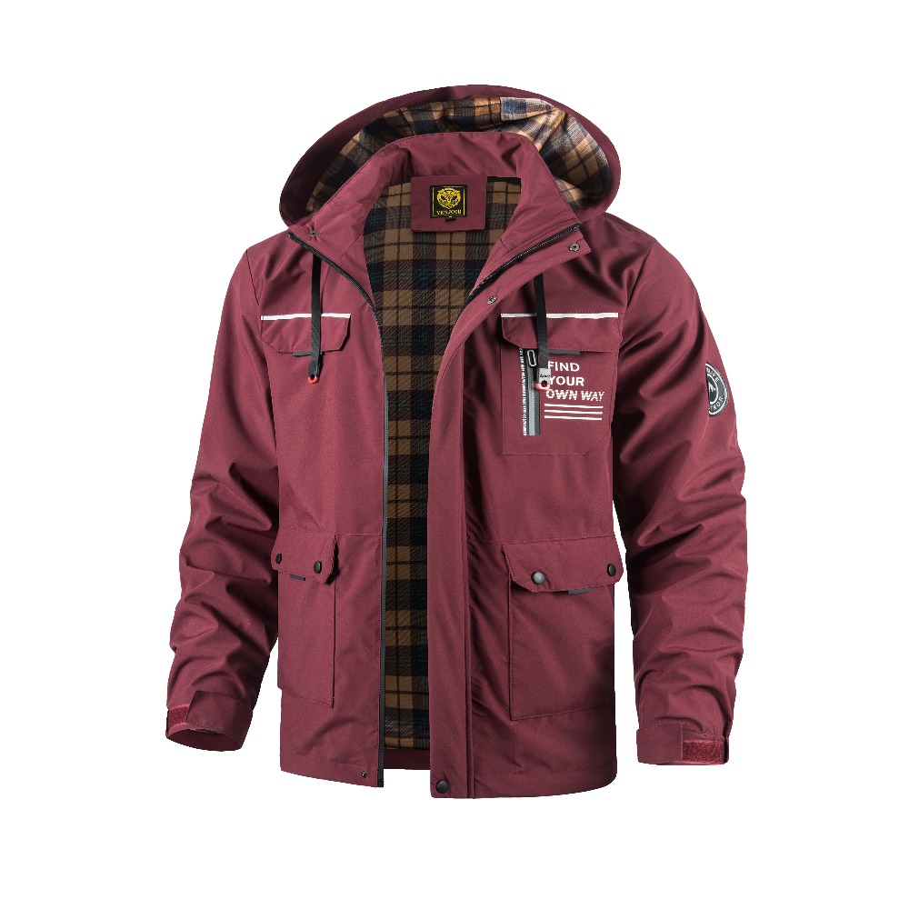 メンズ春秋アウトドアカジュアルジャケット防水フード付きウィン - Outdoor Adventure Windbreaker のレビューと価格