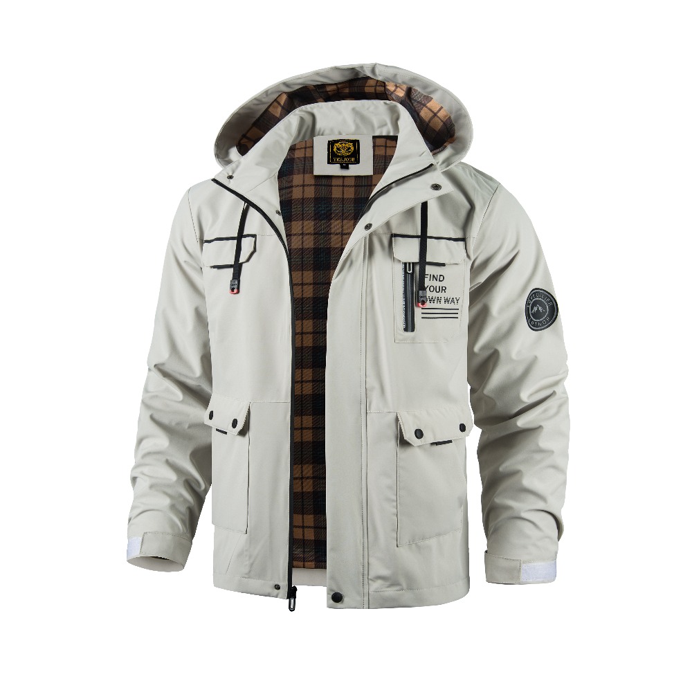 メンズ春秋アウトドアカジュアルジャケット防水フード付きウィン - Outdoor Adventure Windbreaker のレビューと価格