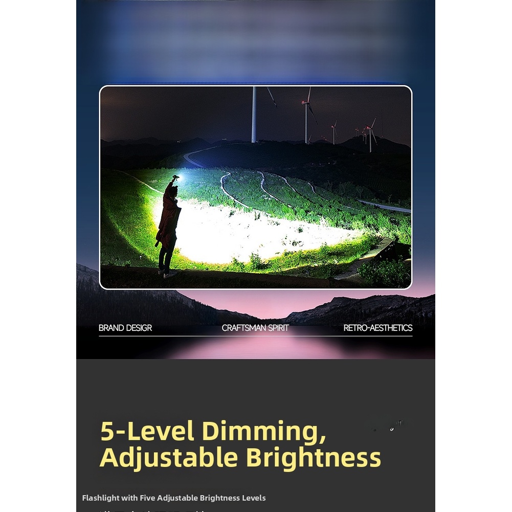 コンパクトなヴィンテージLED懐中電灯 5モード タイプC充 - Outdoor Adventure Inc のレビューと価格