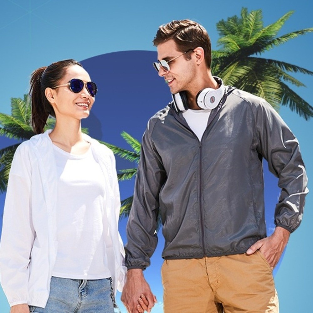カジュアル超軽量日焼け止めコートフード付き折りたたみ式ウィン - Outdoor Adventure Windbreaker のレビューと価格