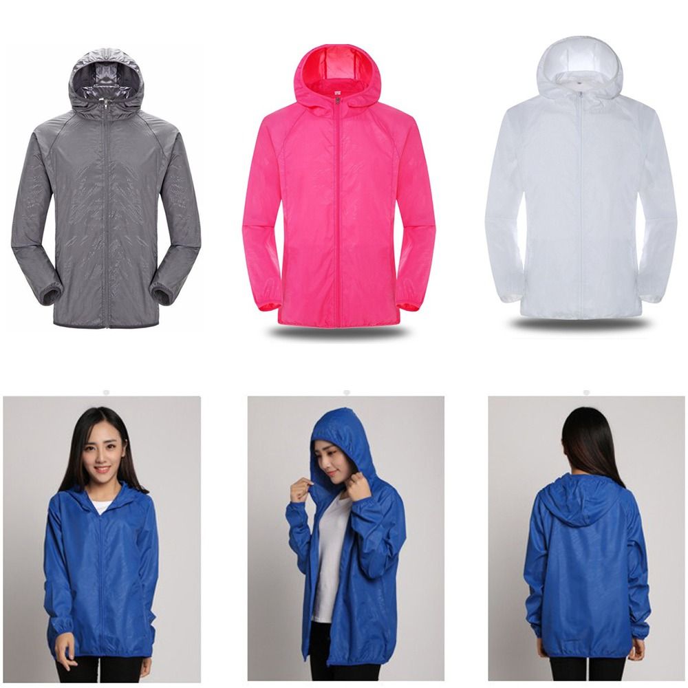カジュアル超軽量日焼け止めコートフード付き折りたたみ式ウィン - Outdoor Adventure Windbreaker のレビューと価格