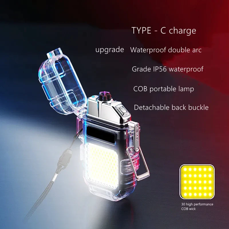 透明シェル防水デュアルアークパルス電子ライター、Type-C - Outdoor Adventure Inc のレビューと価格