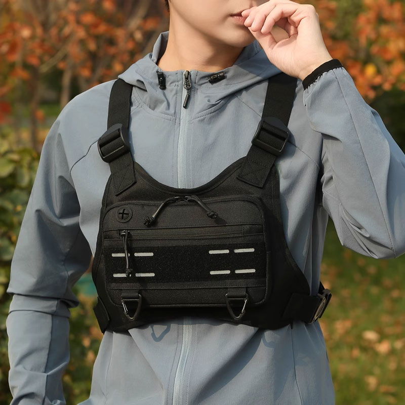 メンズアウトドアチェストバッグ フロントリグポーチ ランニン - Outdoor Adventure Vest のレビューと価格