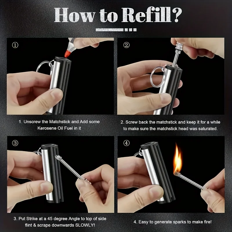 ピストン式サバイバルファイヤースターター、キーチェーンタイプ - Fire Piston Starter のレビューと価格