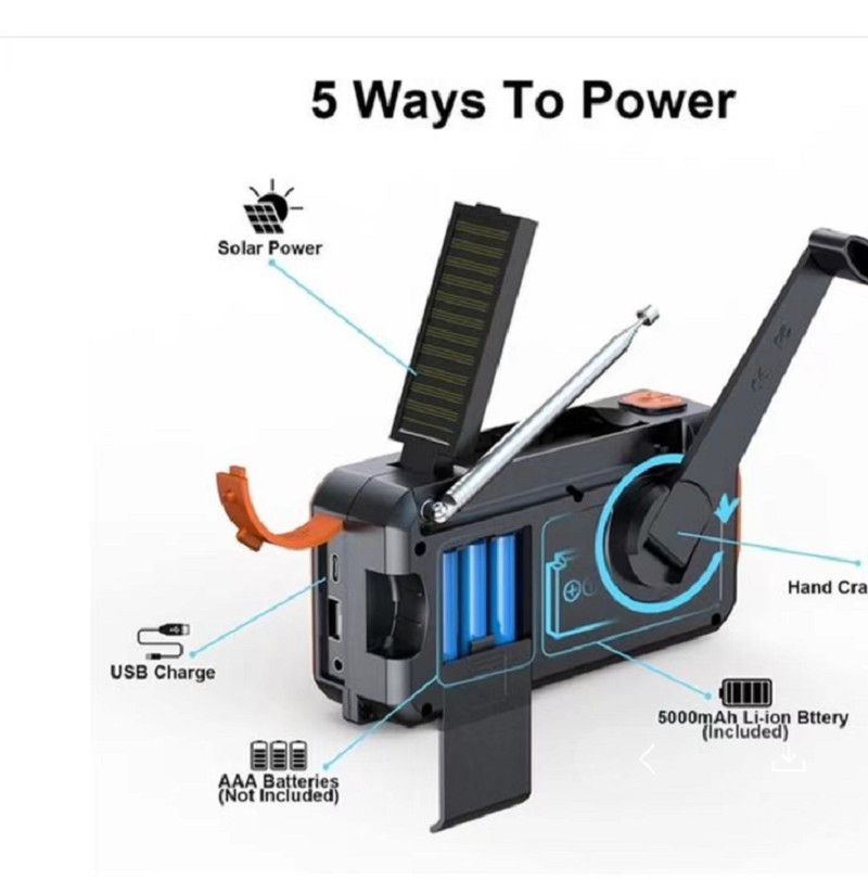 DAB/DAB+/FM デジタルラジオ、5000mAh パワ - Emergency Radio Solar のレビューと価格