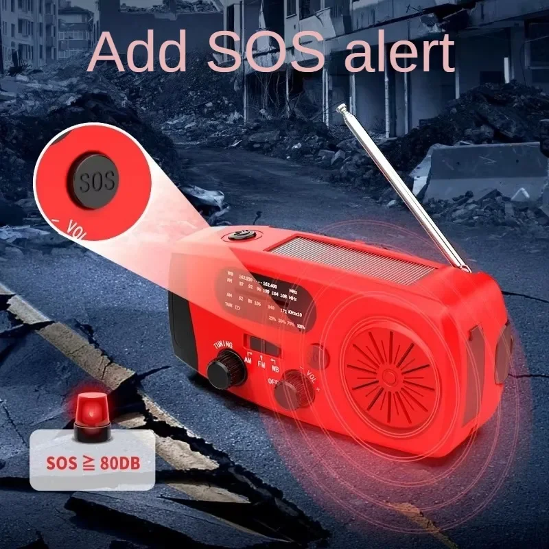 ポータブル多機能ハンドヘルドソーラー緊急天気ラジオ読書灯充電 - Emergency Radio Solar のレビューと価格