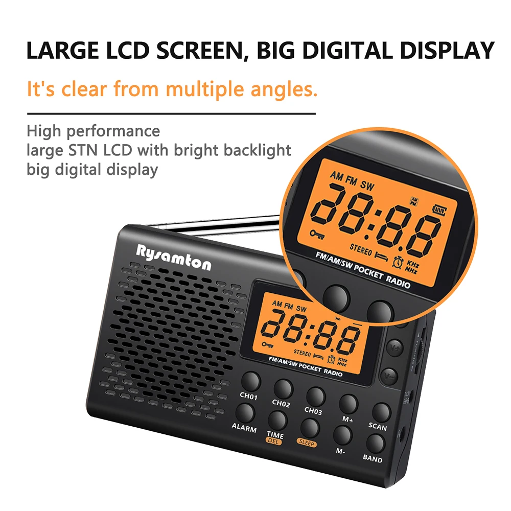 ポータブルバッテリーラジオ FM 短波デジタル時計ラジオ ス - Emergency Radio Solar のレビューと価格