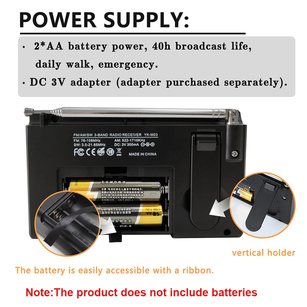 ポータブルバッテリーラジオ FM 短波デジタル時計ラジオ ス - Emergency Radio Solar のレビューと価格