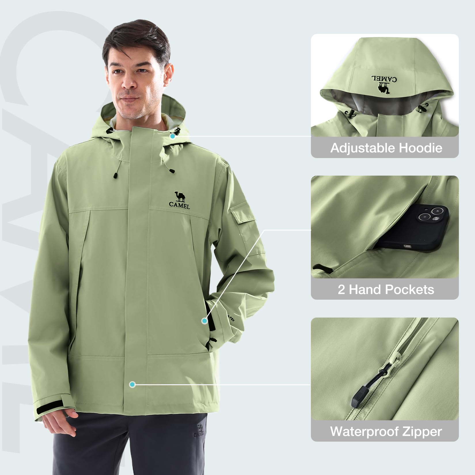 GOLDEN CAMEL メンズ レインジャケット 軽量テフ - Outdoor Adventure Windbreaker のレビューと価格